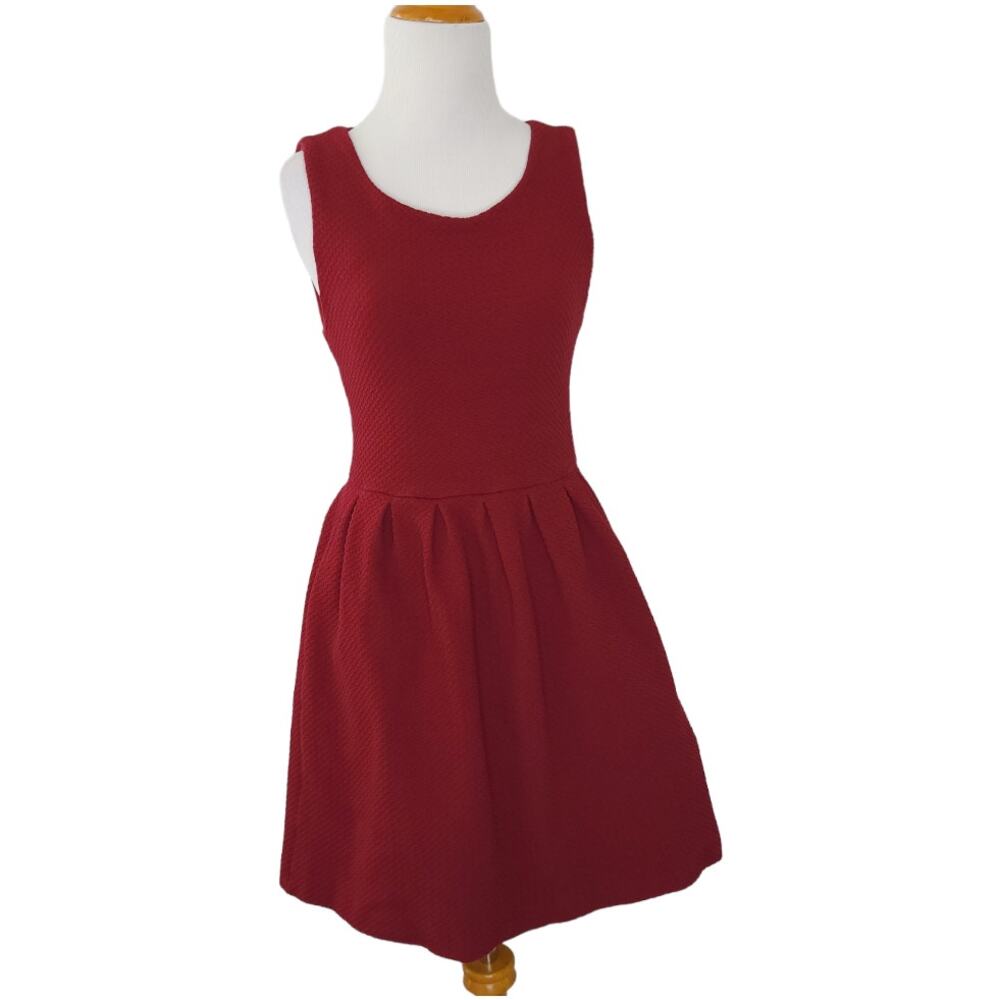 Ganni Women Party Dress Fit Flare Scarlet Going Out Textured Sleeveless Small